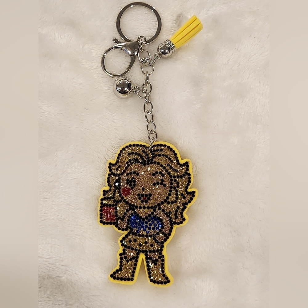 Cowgirl Americana Girl Keychain Bag Charm